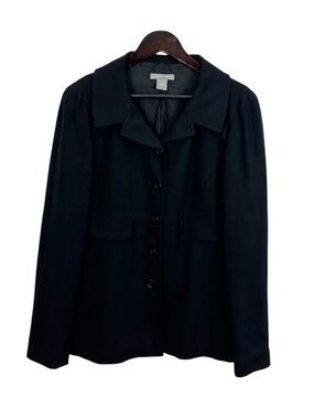 Ann Taylor Notched Collar Blazer Jacket Black Size 8